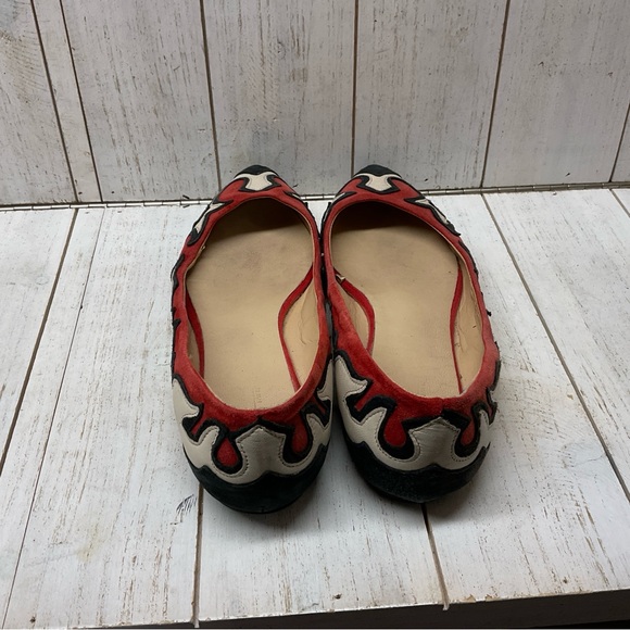 Zara Western Colorful Embroidered Flats Pointed Toe Size 38 (US Size 7.5) - Picture 3 of 7